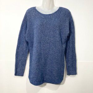 Jana Womens Knit Pullover Sweater Angora Blend Blue long Sleeve Crew neck S/P